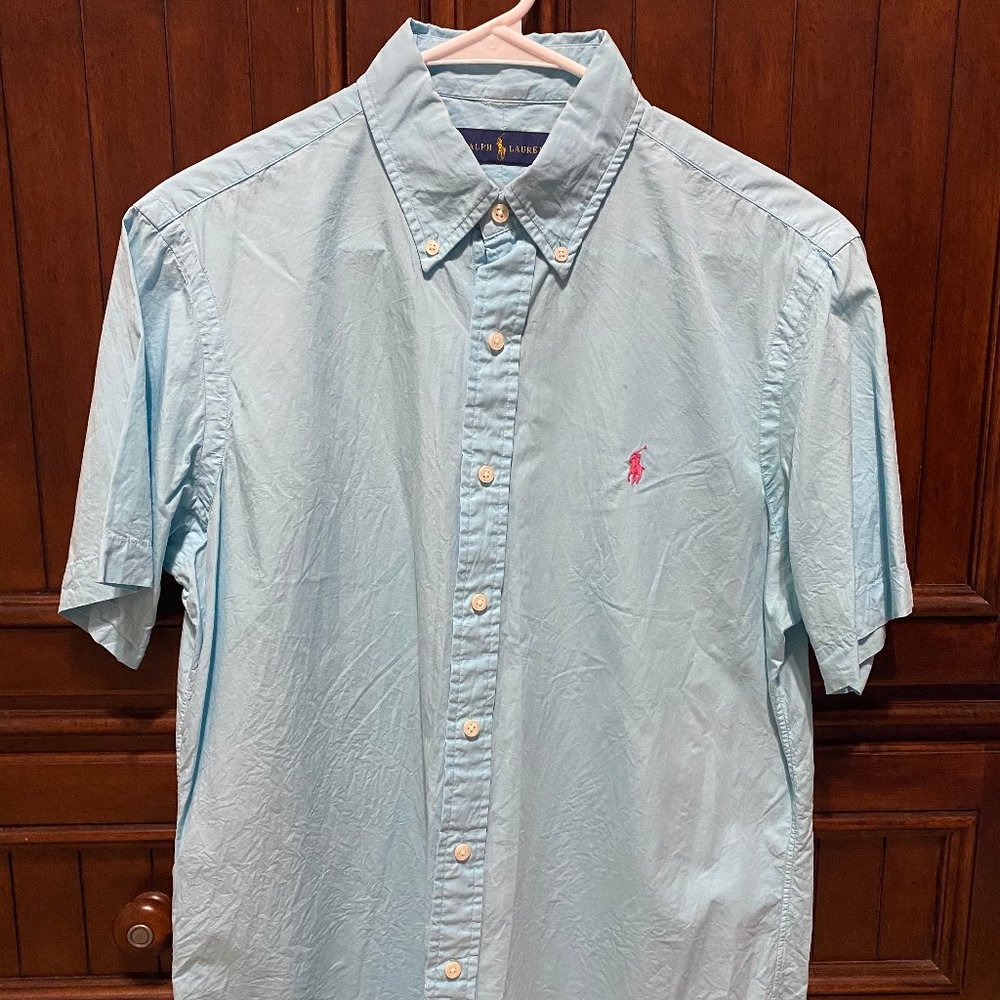 Turquoise Ralph Lauren Button Down Polo Shirt